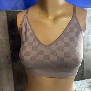Pink active Taupe Checkered Bralette